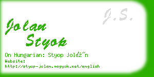 jolan styop business card